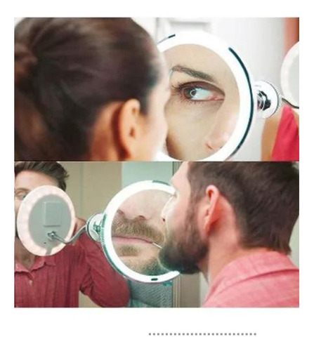 Espejo De Maquillaje Con Aumento X10 Luces Led