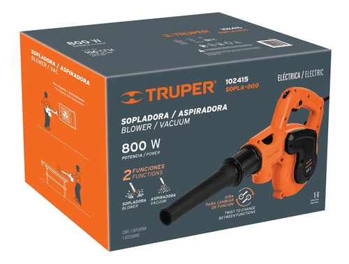 Sopladora/aspiradora Eléctrica 800 W, Truper 102415