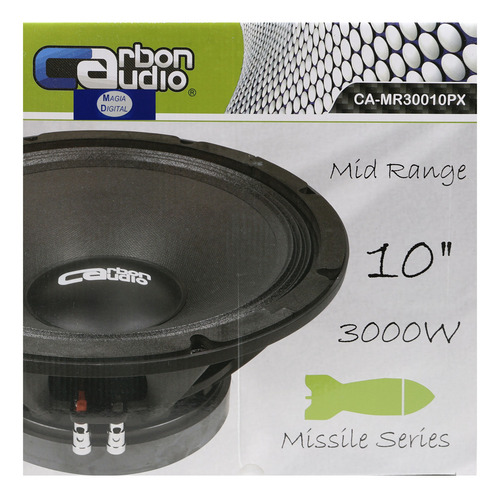 Medio Rango 10puLG Carbon Audio Ca-mr30010px 3000w Missile Color Negro