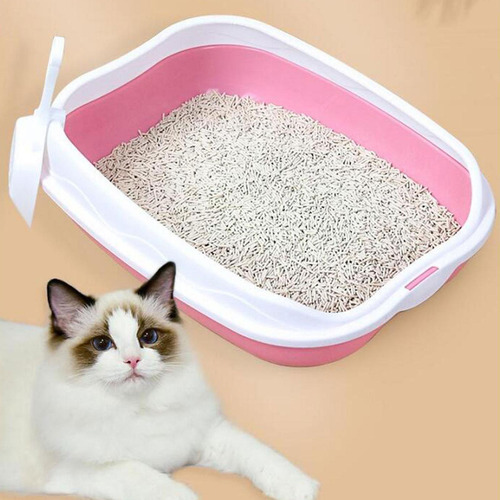 Cw Caja De Arena Para Gatos Semiabierta Para Mascotas, Rosa