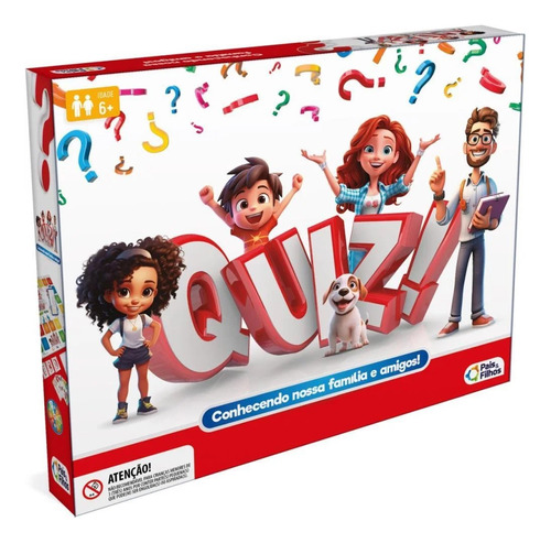 Jogo Quiz! Tabuleiro Didático Infantil Perguntas E Respostas