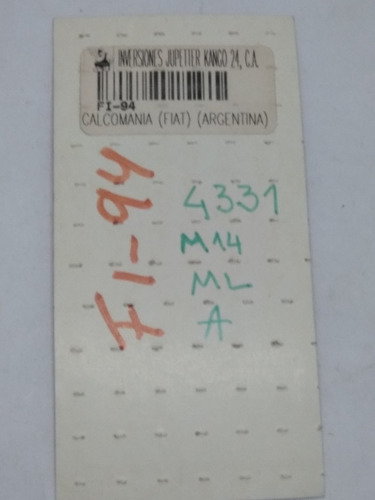 Imagen 3 de 3 de Emblema Logo Calcomania Fiat Uno S