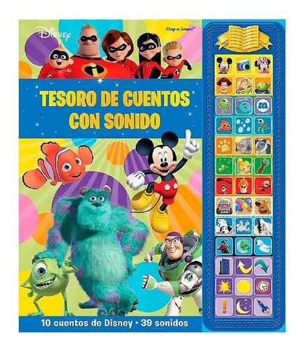 Libro Infantil Tesoro De 10 Cuentos Disney Con 39 Sonidos