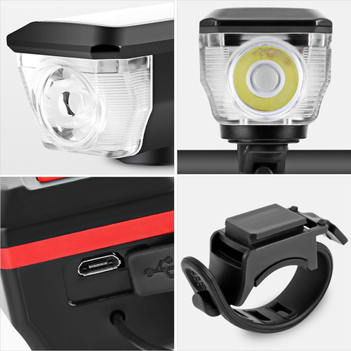 Carga De Bocina Para Faros De Bicicleta. Bicicleta Solar Usb