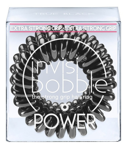 Invisibobble Power Negra Ligas En Espiral Para Cabello Color Negro True Black