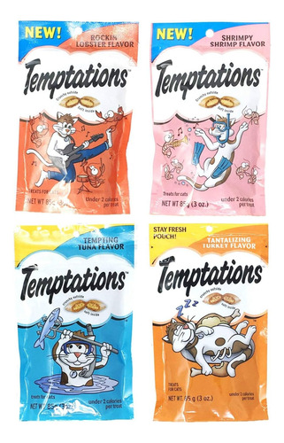 Temptations - Paquete Variado De 4 Bolsas, 3 Oz Cada Una