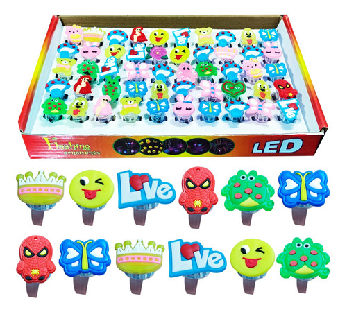 30 Anillos Con Luz Led Cotillón Juguete Piñata Souvenir 