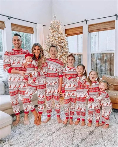 Conjunto De Pijama Navideño Familiar For Pareja