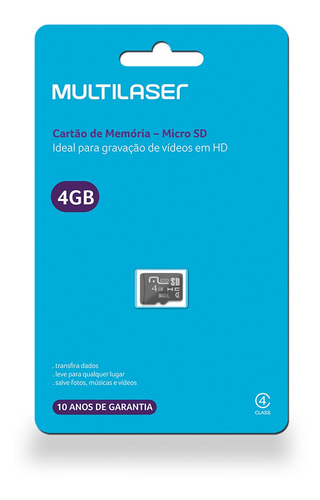 Cartão De Memória Micro Sd 4gb Classe 4 Mc144