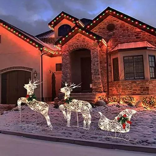 Arreglo De Decoración De Escenas Navideñas Con Forma De Alce