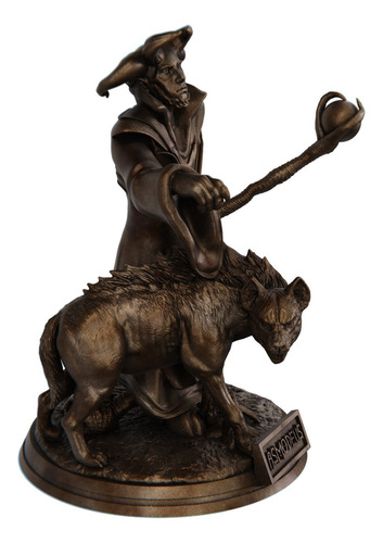 Estátua Imagem Asmodeus Escultura Resina Cor Cor Cobre Antigo