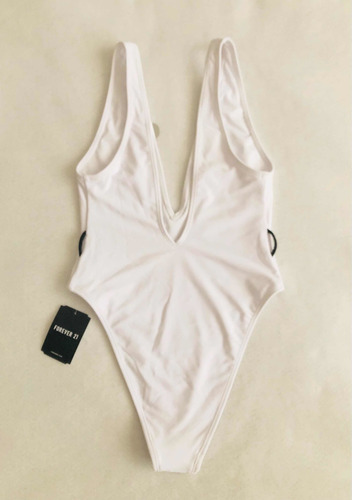Traje De Baño Blanco Una Pieza Corte Brasileño Forever 21