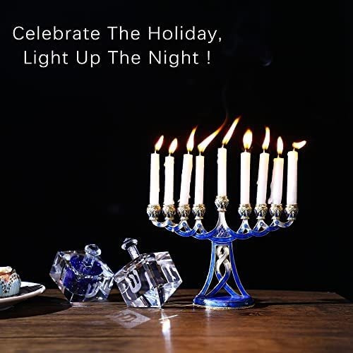 Imagen 6 de 7 de Hanukkah Menorah Candle Holder 9 Branch Rhinestones Jeweled