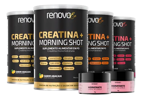 Kit 4x Creatina Monohidratada + Morning Shot - Renova Be