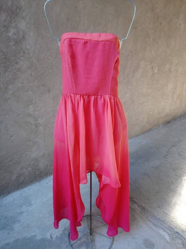 Charlotte Russe Vestido Strapless Coral Mesh Ch