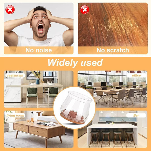 D 30 Protectores De Suelo De Silicona Con Fieltro For Silla