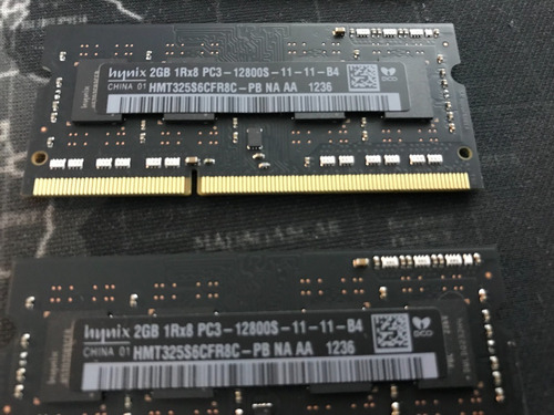 Imagem 5 de 5 de Lote 4 Memórias Ddr3 2gb Notebook Mac Mini