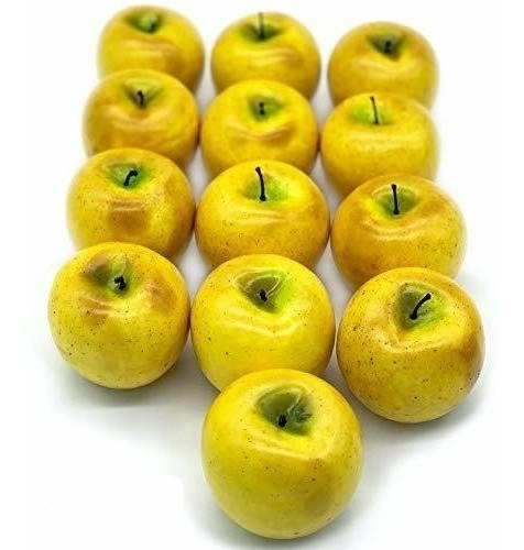 Manzanas Artificiales - Frutas Para Decoracion 13u. Amarillo