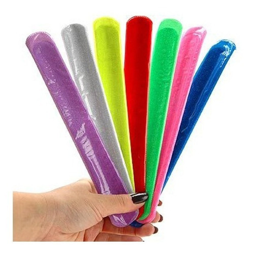 Imagem 9 de 10 de 20 Unidades Pulseira Bate Enrola Festa Cores Neon Sortidas