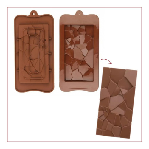 Molde Silicona Tableta Laja Chocolate Marrón