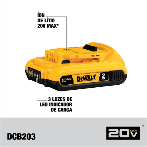 Kit Parafusadeira Impacto 1/2 Dwalt Dck222d2t C/ 2 Baterias