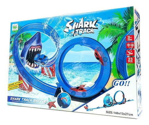 Pista De Auto De Tiburon 17 Pcs Juguete Niños Track Shark