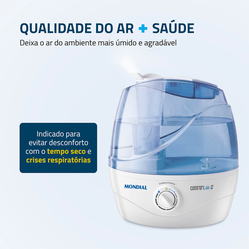 + Vendido Umidificador Ar Ultrassônico Confort Air2 Mondial