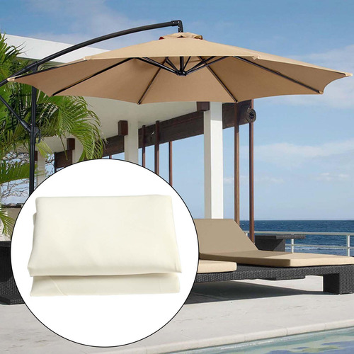 Toldo De Sombrilla Para Exteriores 2,7 M 6 Costillas Beige