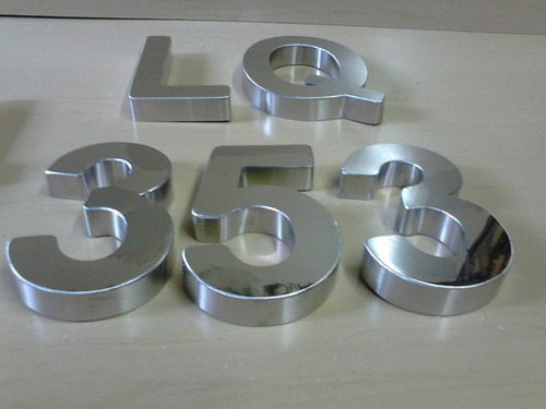 Letras Em Aço Inox Letreiro Caixa Números 3d Fachada 50 Cm