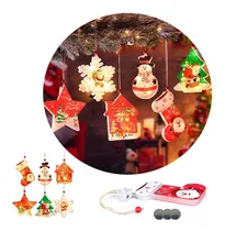 Comprar Adornos Navideños Luces Led Arbol Cálida Navidad Pila Set X6