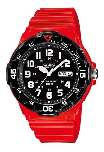Reloj Casio Modelo Mrw-200 Rojo Caratula Negra