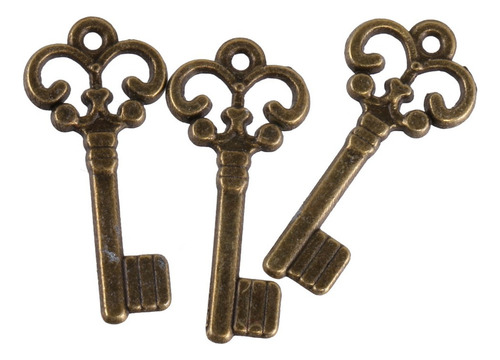 100x Bronce Antiguo Forma De Llave Encantos Colgantes