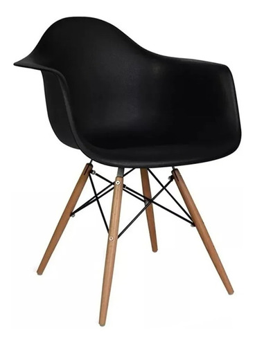 Silla Eames Con Apoyabrazo Posabrazo Butaca Color de la estructura de la silla Negro