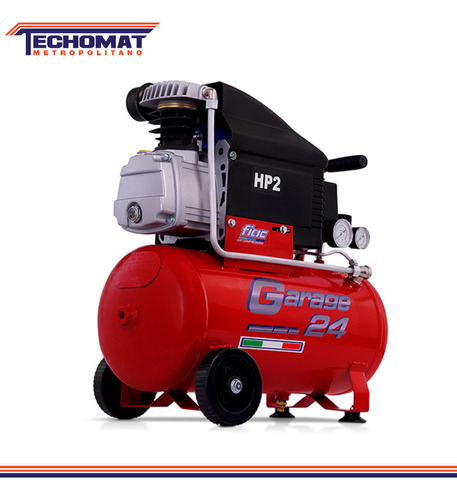 Compresor 2hp 24lt Fiac Garage C/ Ruedas Domosa