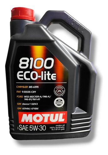 Aceite Motul 8100 Eco-lite 5w30 Full Sintético 5litros 