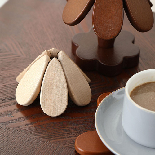 Salvamanteles De Madera Con Forma De Árbol, Posavasos,