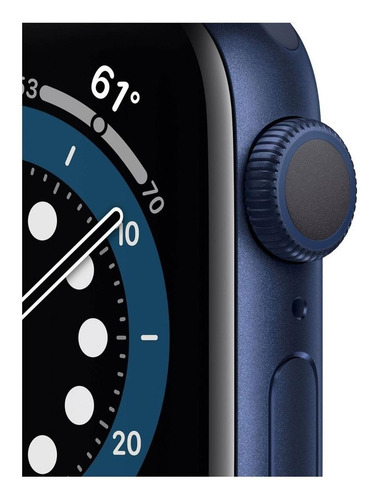 Imagen 2 de 8 de Apple Watch Series 6 (GPS) - Caja de aluminio azul de 44 mm - Correa deportiva azul marino intenso