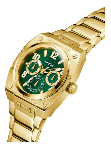 Reloj Caballero Prodigy Guess Mens Gold Hombre Dorado Fondo Verde