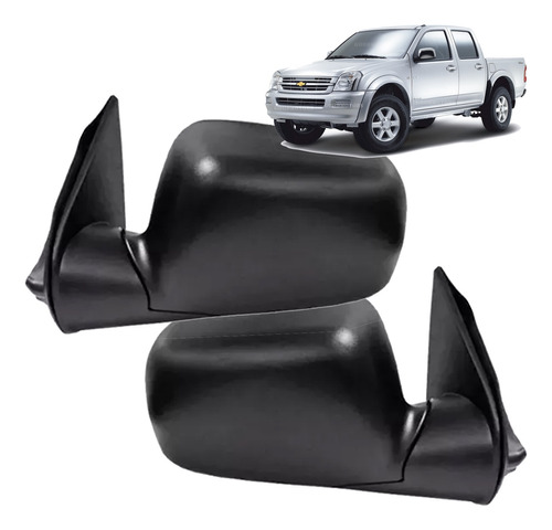 Par De Espejos Negros Manual Chevrolet Dmax 2008/2009/2010