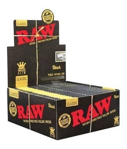 Caixa De Seda Raw Black King Size Slim