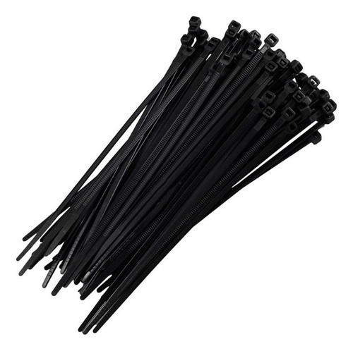 100 Abraçadeira Nylon Preta Fios E Cabos 80x2,5mm Starfer Cor Preto