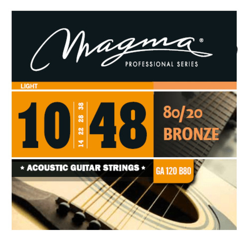 Encordado Guitarra Acustica 10 48 Magma 80/20 Bronze Cuerdas