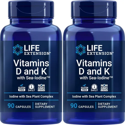 Vitaminas D K Y Yodo Marino 90 Cápsulas Paquete 2