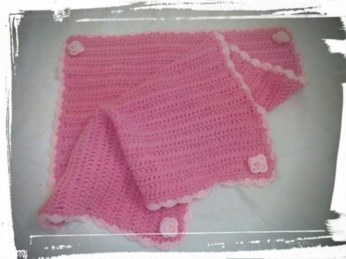 Manta Para Bebe Tejida A Crochet