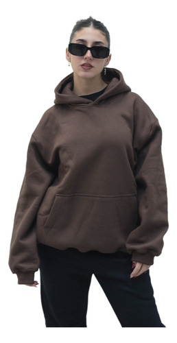 Buzo Oversize Algodón Frisado Liso Basico Canguro Solmaint