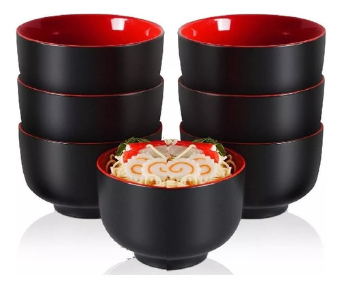 Jogo 6 Bowl Cumbuca Japonesa 1500ml Tigela Sushi Melamina