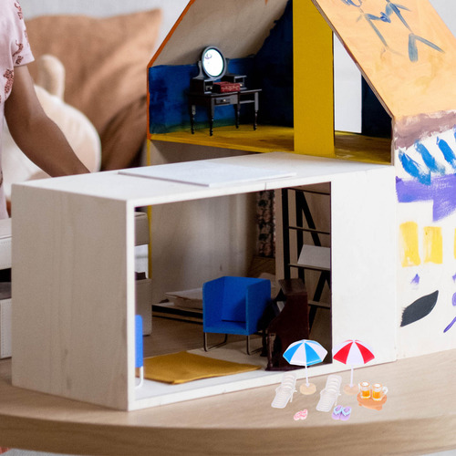 1 Juego De Minisillas De Jardín Con Forma De Casa De Muñecas