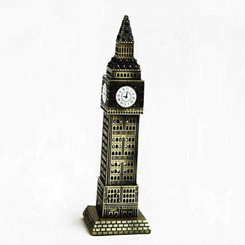 Estatuilla Escala Torre Big Ben Reloj Londres 17cm Metal