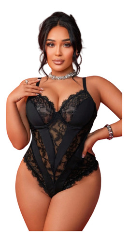 Body Encaje Breteles Regulables Y Espalda Abierta - Velisse Negro Xxxl