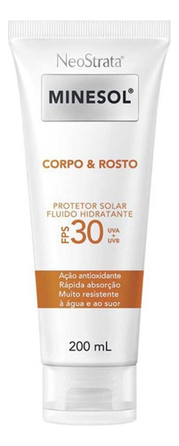 Protetor Solar Corpo E Rosto Neostrata Minesol Fps30 200ml